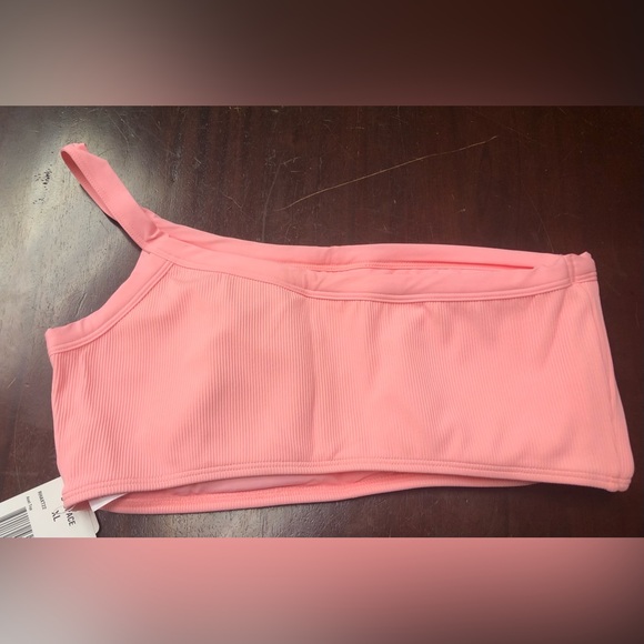 NWT L*Space Axel Ribbed Baby Pink One Shoulder Bikini Top - Picture 5 of 8